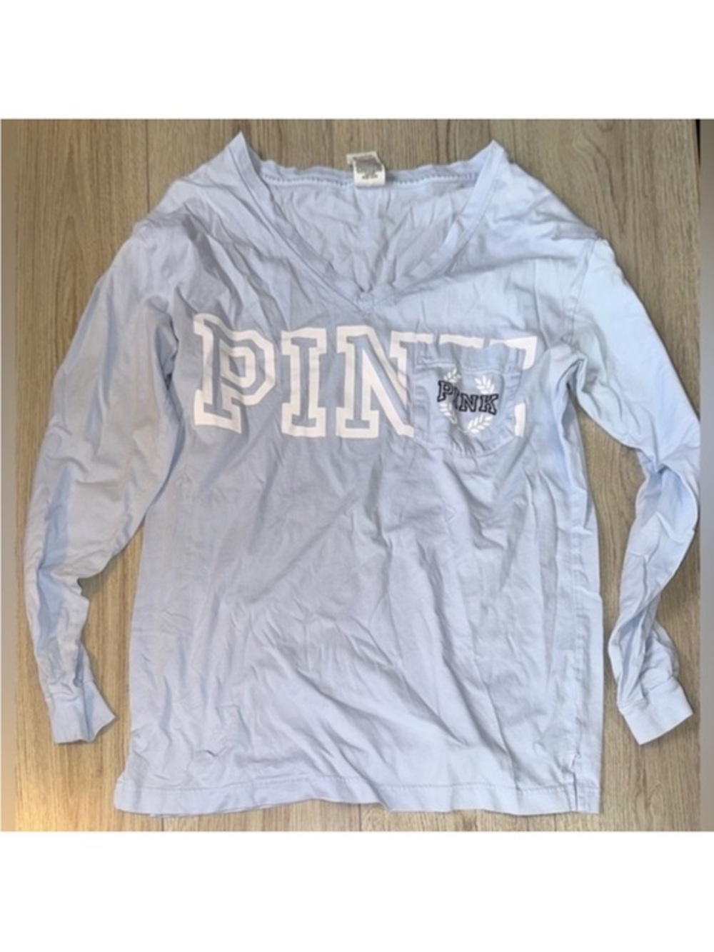 PINK Victoria's Secret Light Blue long sleeve shirt top